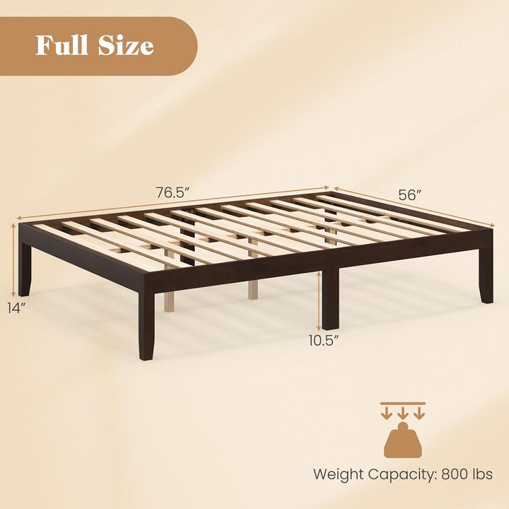 Giantex 14 Inch Twin Wood Platform Bed Frame, Minimalist Twin Bed Frame with Wooden Slats Support &amp; Rubber Wood Legs