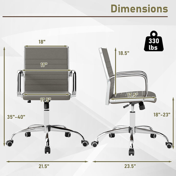 Giantex Leather Office Chair,Ergonomic Computer Desk Chair