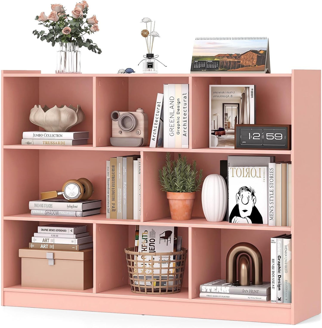 Giantex 8 Cube Bookcase, Freestanding 3-Tier Open Bookshelf