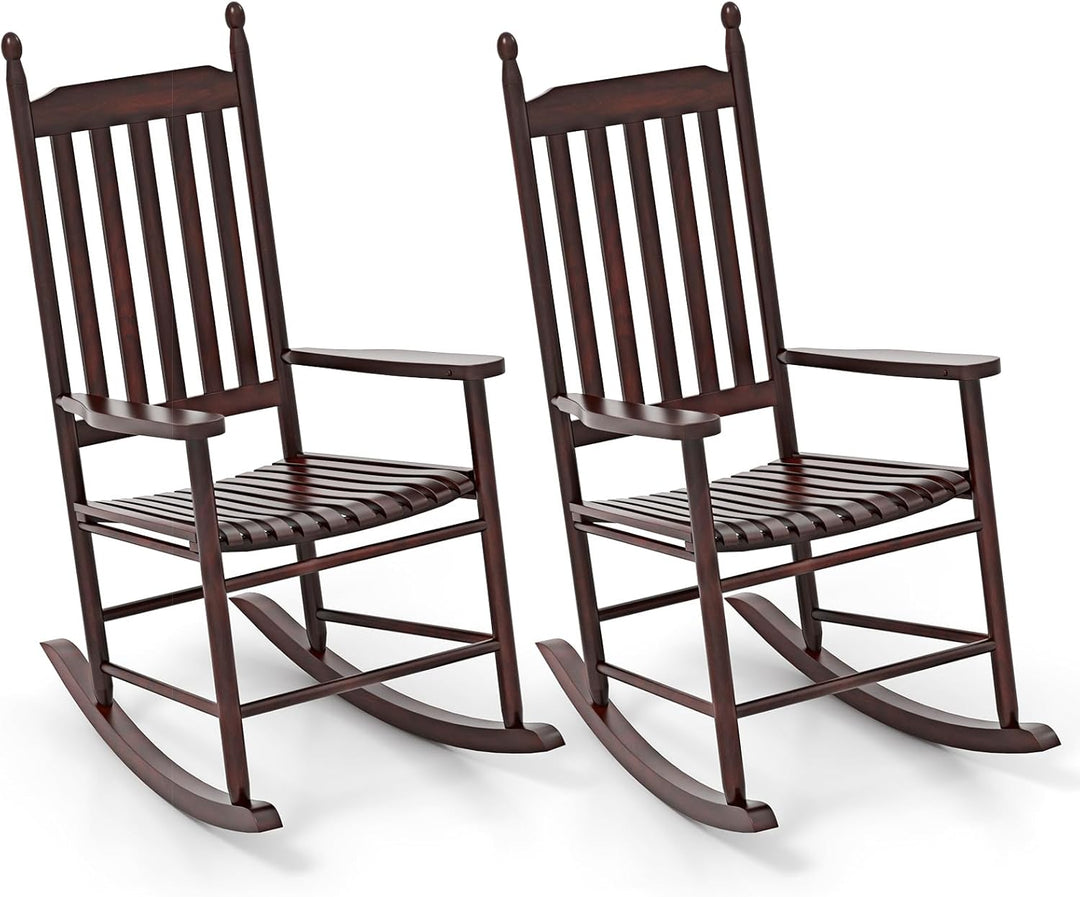 Giantex Outdoor Rocking Chair Set, All Weather Patio Rocker w/Solid Rocking Base &amp; High-Back