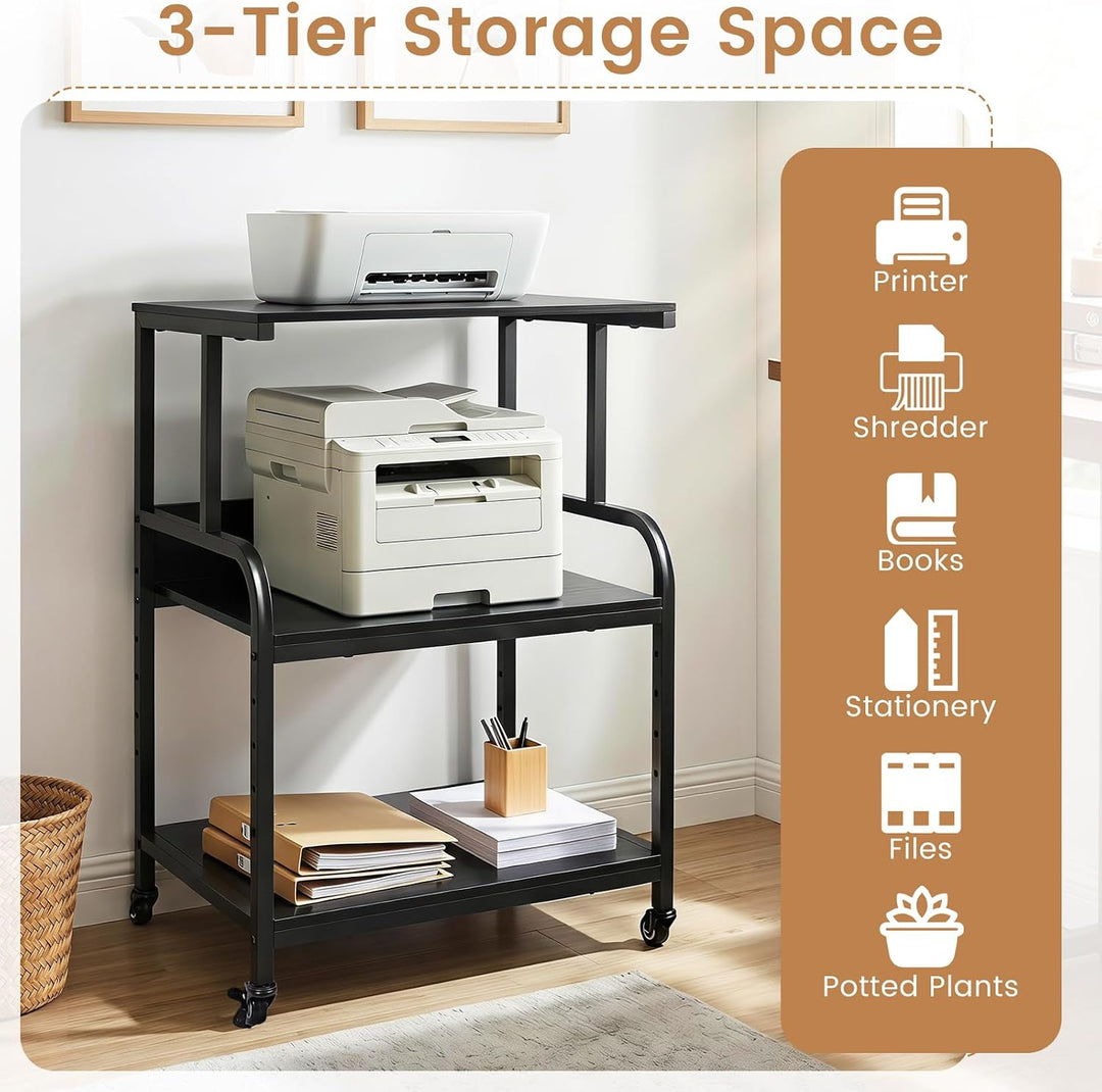 Giantex Rolling Printer Stand with Adjustable Storage Shelf