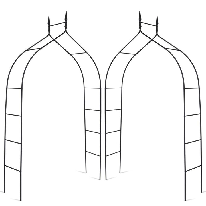 Giantex Metal Garden Arbor Wedding Arch, 9.5 FT Wedding Arbor for Ceremony, Pergola Arbor for Climbing Plant Roses Vines