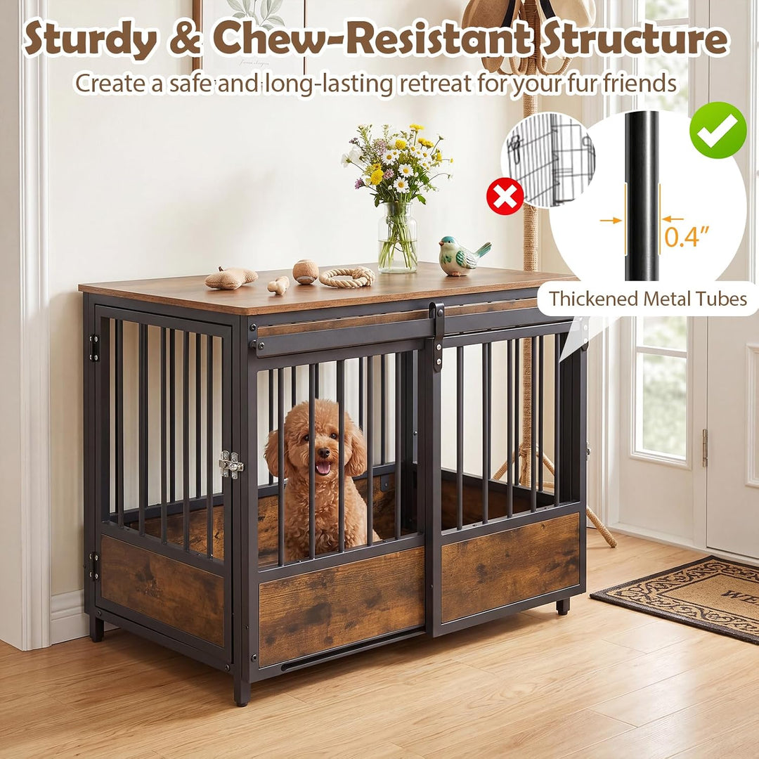 GIANTEX Dog Crate Furniture with 2 Doors