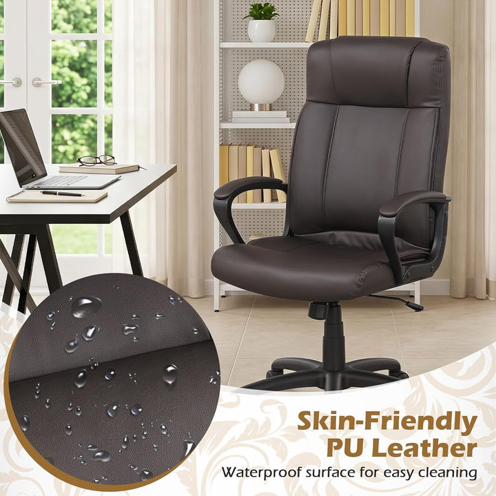 Giantex Faux Leather Office Chair Computer Desk Chair with Rocking Function