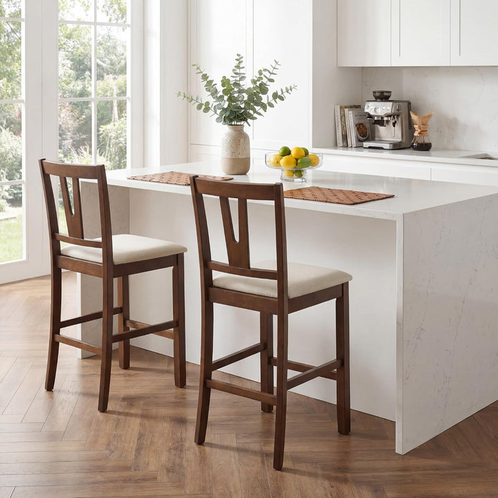 GIANTEX 24" Counter Height Mid-Century Bar Stools