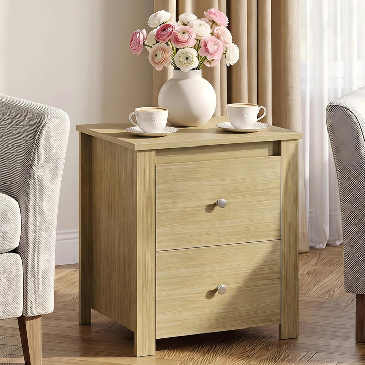 Giantex 21" Wooden Nightstand with 2 Drawers (1/2)