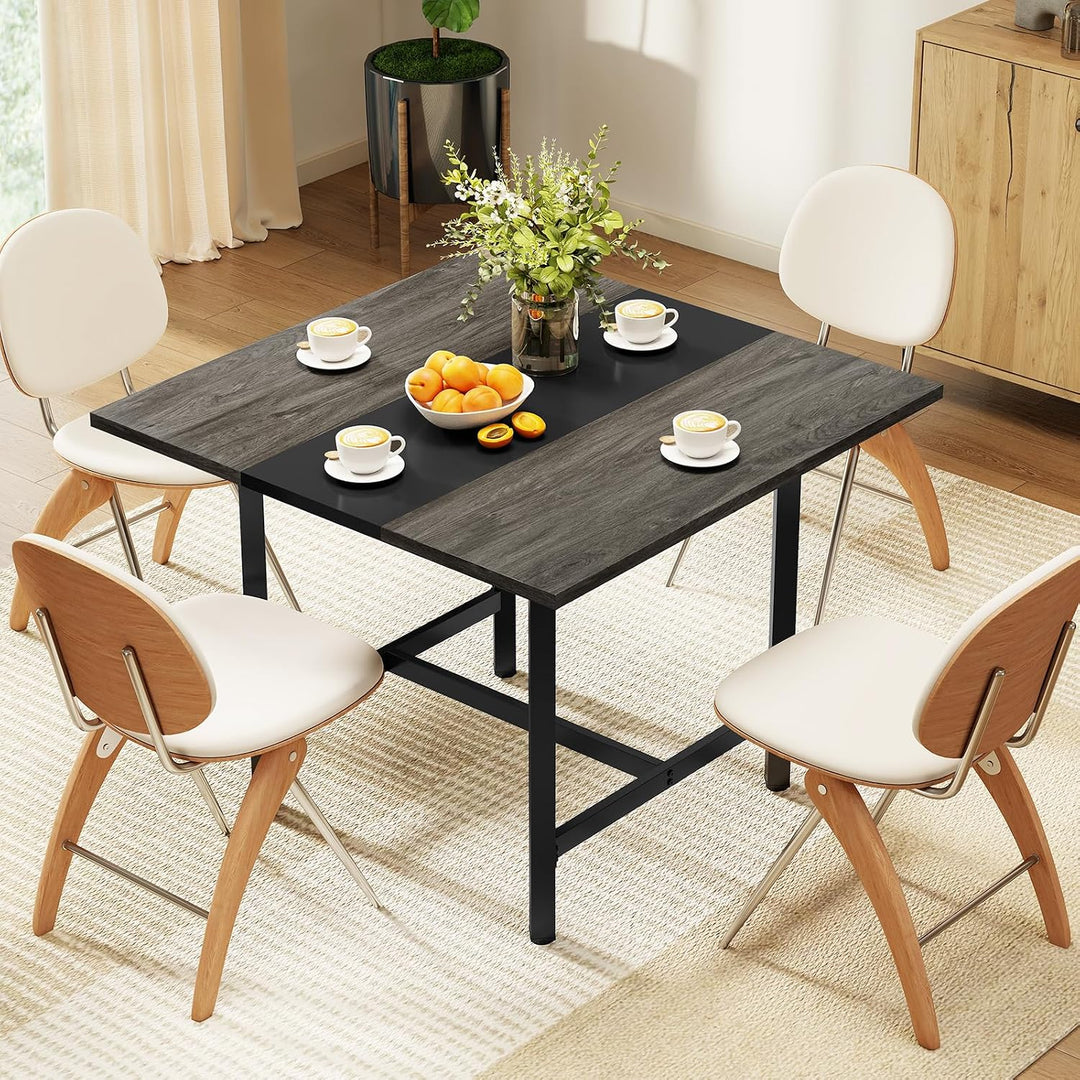 Giantex 39.5" Square Conference Table, Meeting Table for 4 People | Heavy-Duty Metal Frame