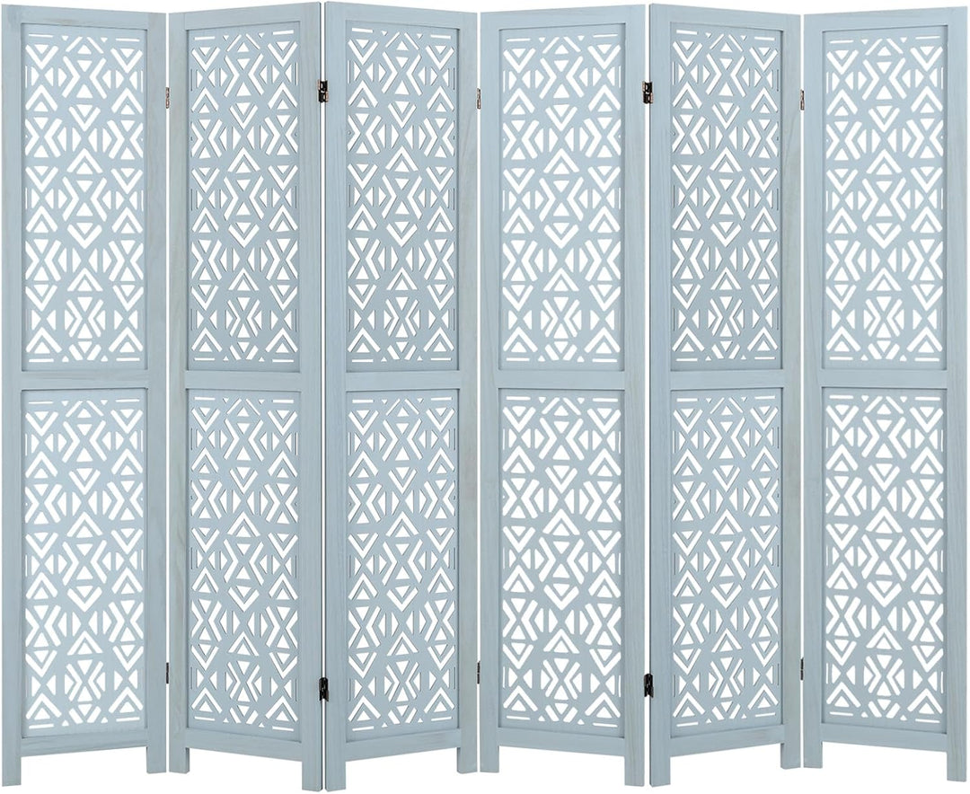 Giantex Room Divider 4/6 Panels - Boho Room Dividers with Carved Cutout Pattern &amp; Solid Wood Frame, Fully Assembled