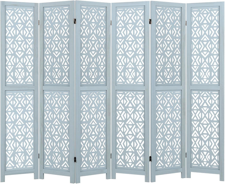 Giantex Room Divider 4/6 Panels - Boho Room Dividers with Carved Cutout Pattern &amp; Solid Wood Frame, Fully Assembled