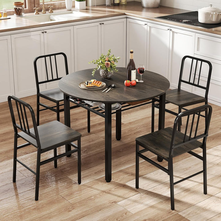 GIANTEX Metal Dining Chairs Set of 4 &amp; Modern Kitchen Chairs