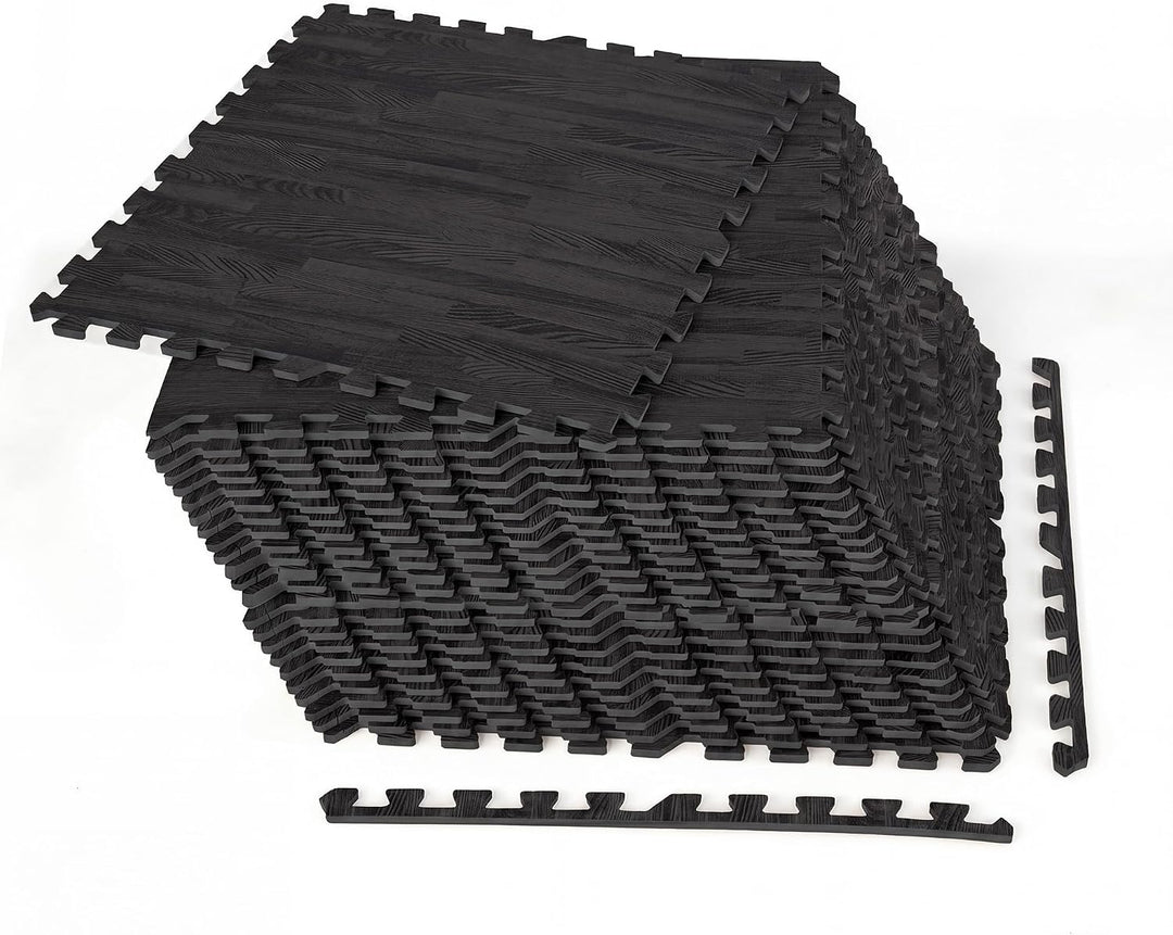 Giantex 25 Pcs 24"x24" Faux Wood Grain EVA Foam Tiles with 50 Borders