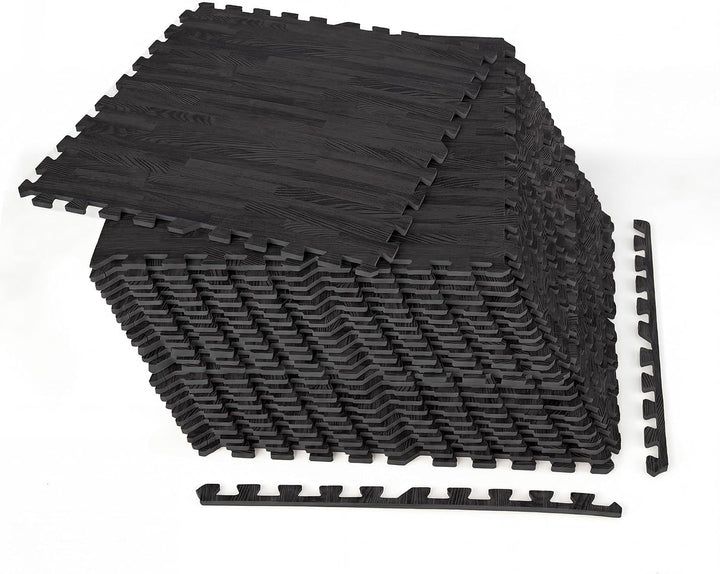 Giantex 25 Pcs 24"x24" Faux Wood Grain EVA Foam Tiles with 50 Borders