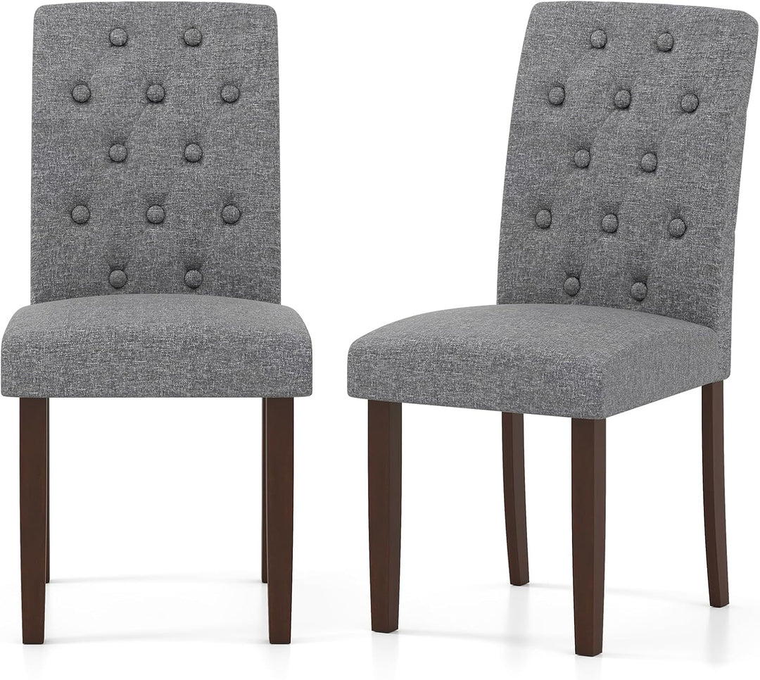 Giantex Tufted Dining Chairs Set of 2/4 Upholstered Kitchen Chairs w/Padded Seat &amp; High Backrest
