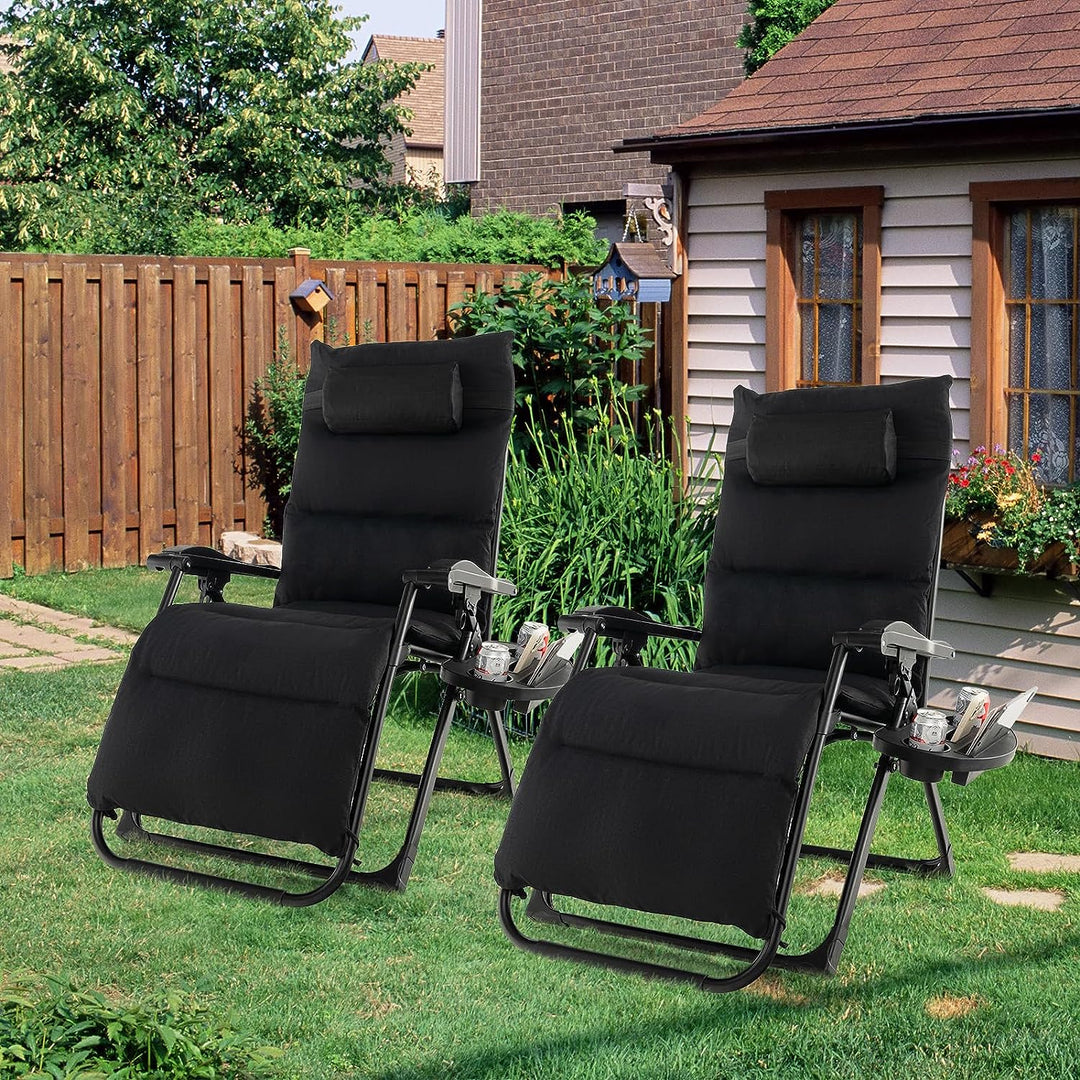 Giantex Zero Gravity Chair with Patio Cushions, Adjustable Folding Reclining Lounge Chair