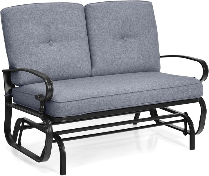Giantex Outdoor Glider Bench Patio Loveseat with Cushions