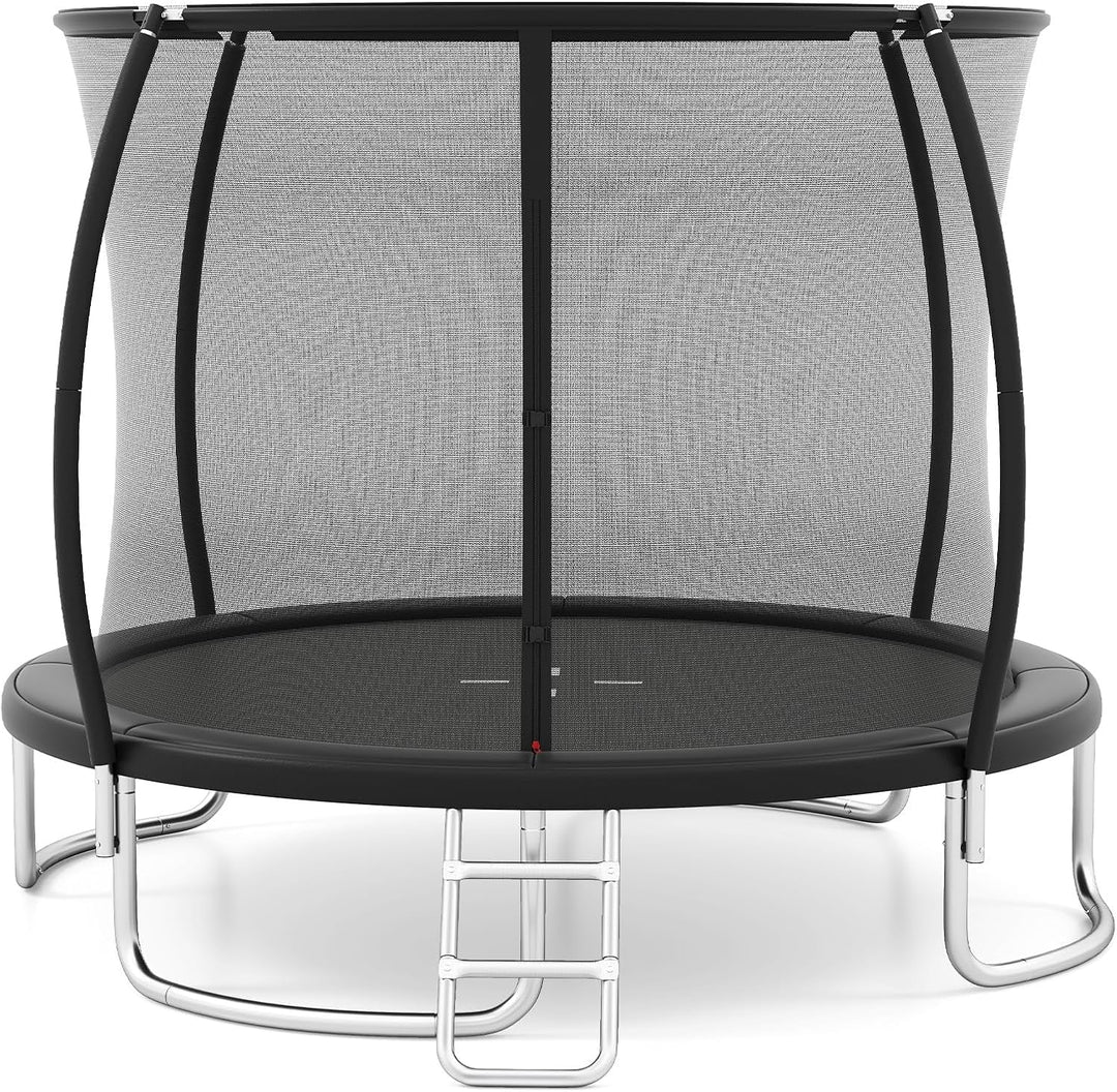 Giantex Outdoor Trampoline 8‑12FT ASTM Approved w Net Ladder Seamless for Kids Adults