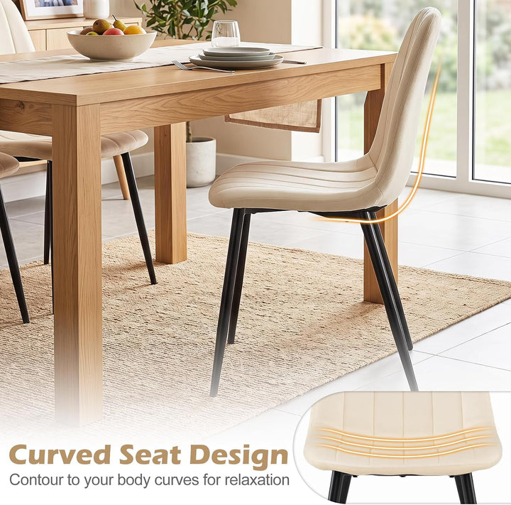 GIANTEX Upholstered Dining Chairs Set of 4