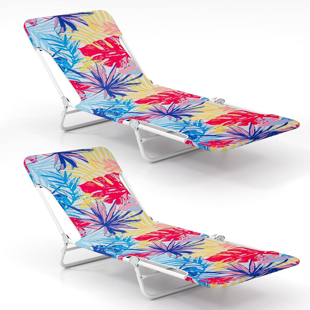 Giantex Patio Lounge Chair with 5-Position Carry Strap &amp; Metal Frame