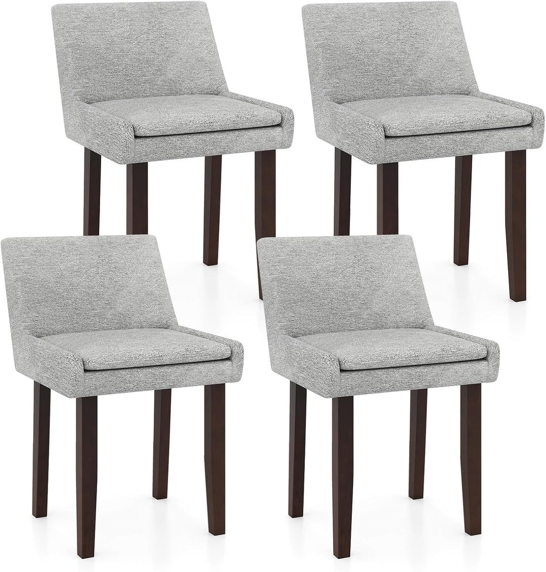 Giantex Linen Upholstered Accent Chairs w/Mid Back &amp; Cushioned Seat