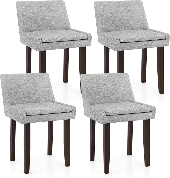 Giantex Linen Upholstered Accent Chairs w/Mid Back &amp; Cushioned Seat