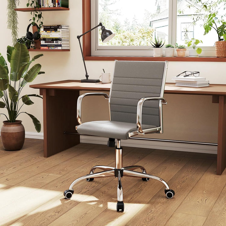Giantex Leather Office Chair,Ergonomic Computer Desk Chair