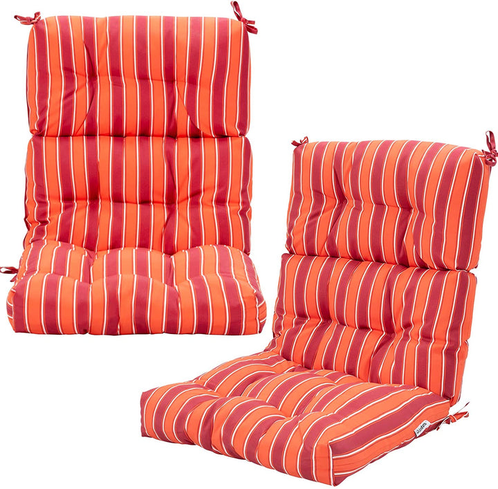 4.5 Inch Thick Outdoor High Back Chair Pads | Tufted Patio Cushion