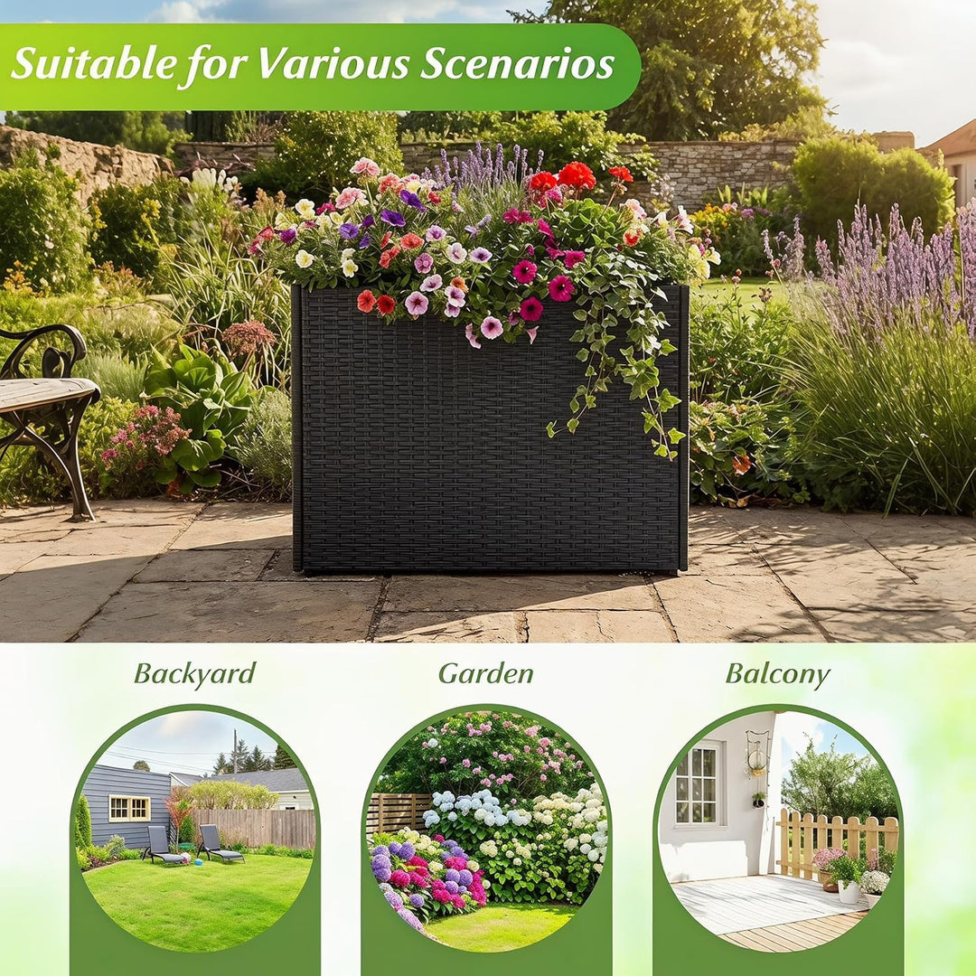 GIANTEX Wicker Raised Garden Bed