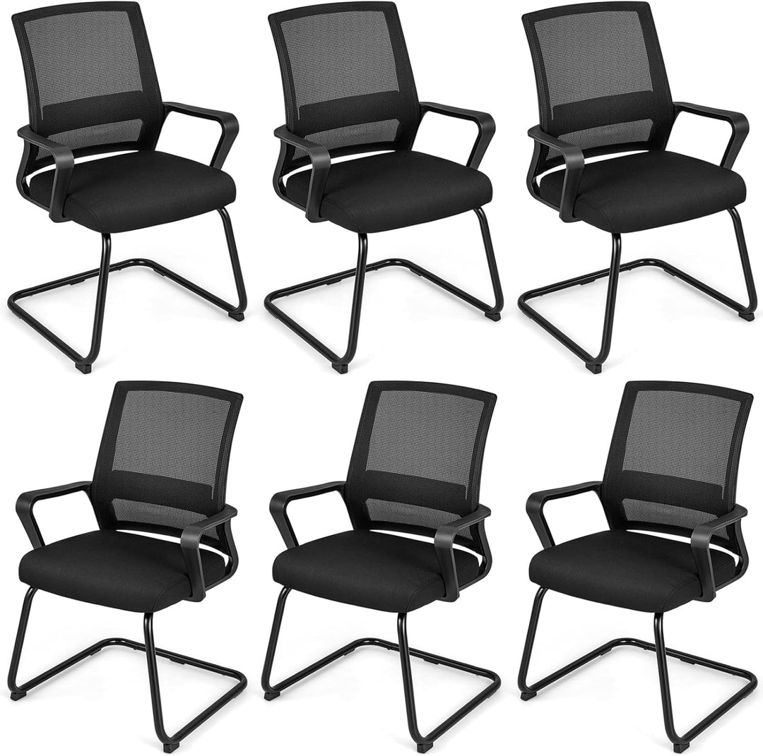 Giantex Office Guest Chair, Office Guest Conference Chair w/Lumbar Support Ergonomic Backrest