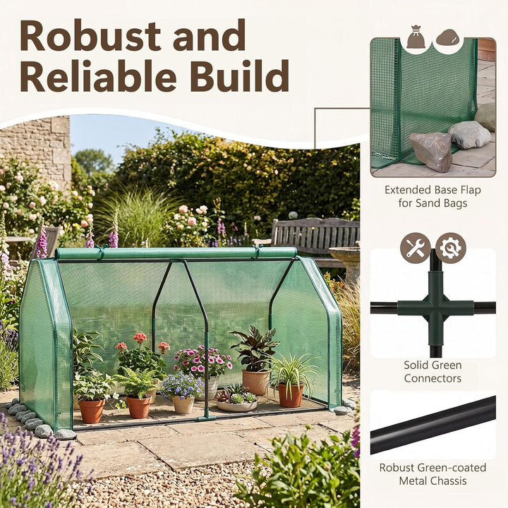 Giantex Mini Portable Greenhouse w/ PE Cover Roll-Up Zipper