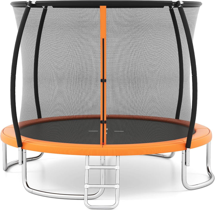 Giantex Outdoor Trampoline 8‑12FT ASTM Approved w Net Ladder Seamless for Kids Adults