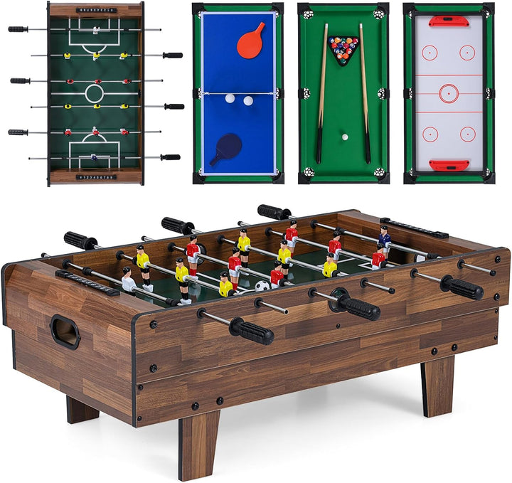 Giantex 4-in-1 Multi Game Table, Combo Foosball Game Table Top w/Billiards, Ping Pong, Push Hockey for Home, Game Room