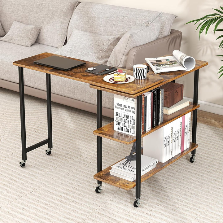 Giantex 360° Free Rotating Sofa Side Table