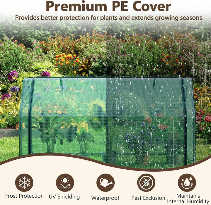 Giantex Mini Portable Greenhouse w/ PE Cover Roll-Up Zipper