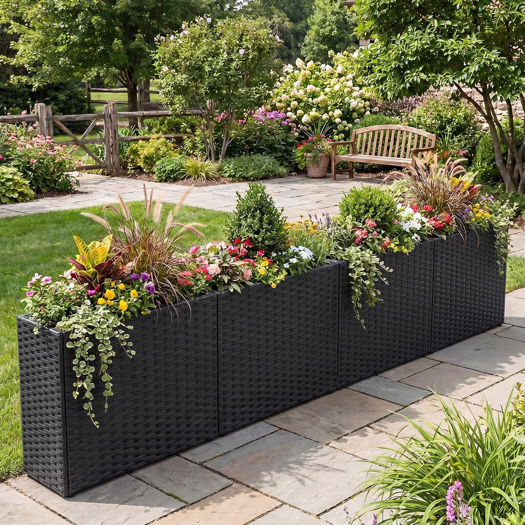 GIANTEX Wicker Raised Garden Bed