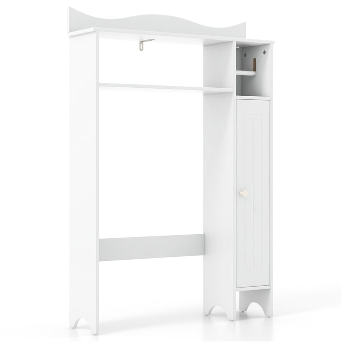 Giantex Over-The-Toilet Storage Cabinet, Bathroom Freestanding Space Saver with 1-Door Side Storage Cabinet &amp; Paper Holder