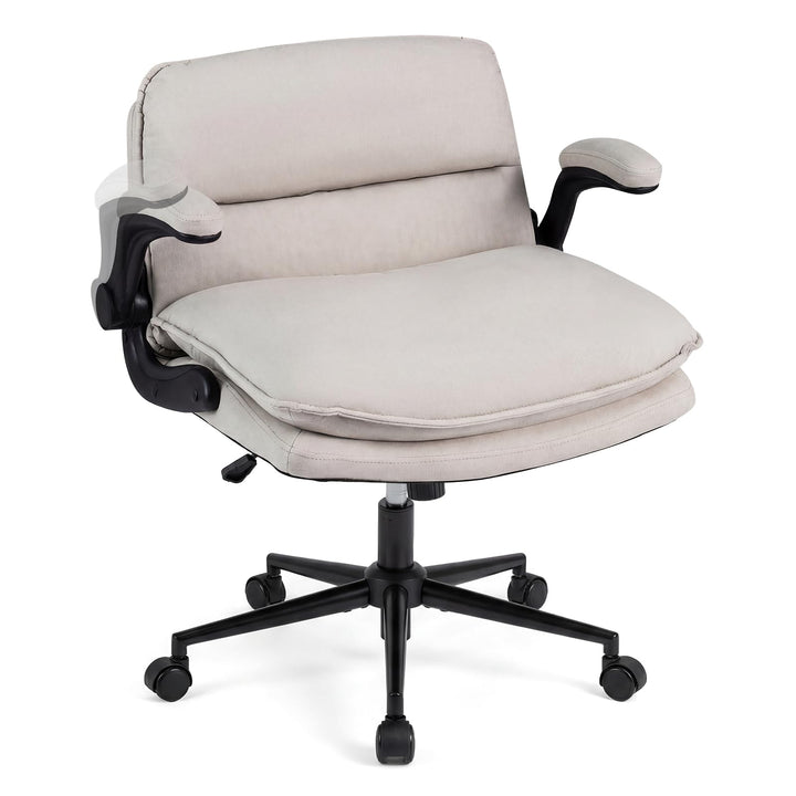 Giantex Criss Cross Chair with Flip-up Arms &amp; Wide Thick Padded Seat