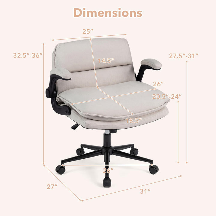 Giantex Criss Cross Chair with Flip-up Arms &amp; Wide Thick Padded Seat