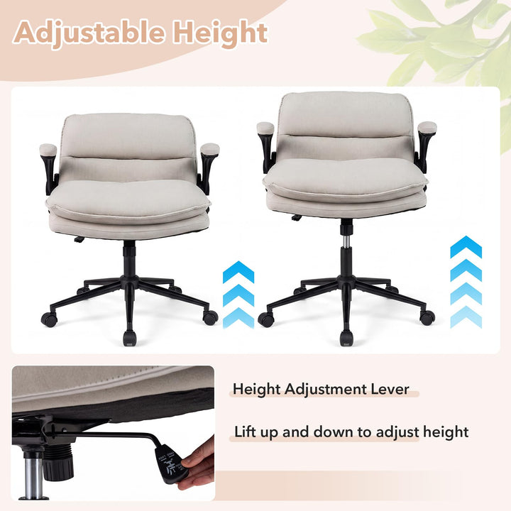 Giantex Criss Cross Chair with Flip-up Arms &amp; Wide Thick Padded Seat