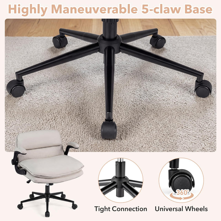 Giantex Criss Cross Chair with Flip-up Arms &amp; Wide Thick Padded Seat