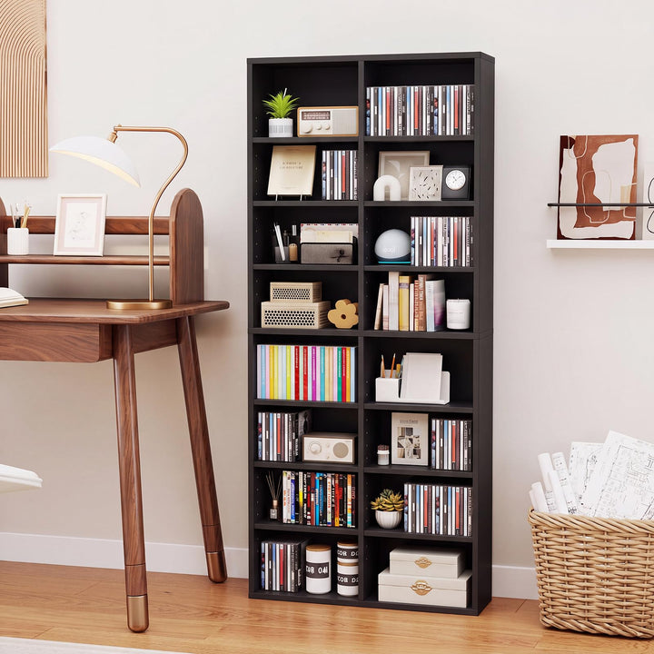 GIANTEX DVD Shelf | 16-Shelf Wide CD Rack with 12 Adjustable Shelves (1/2)