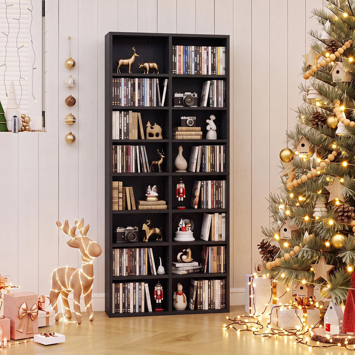 GIANTEX DVD Shelf | 16-Shelf Wide CD Rack with 12 Adjustable Shelves (1/2)