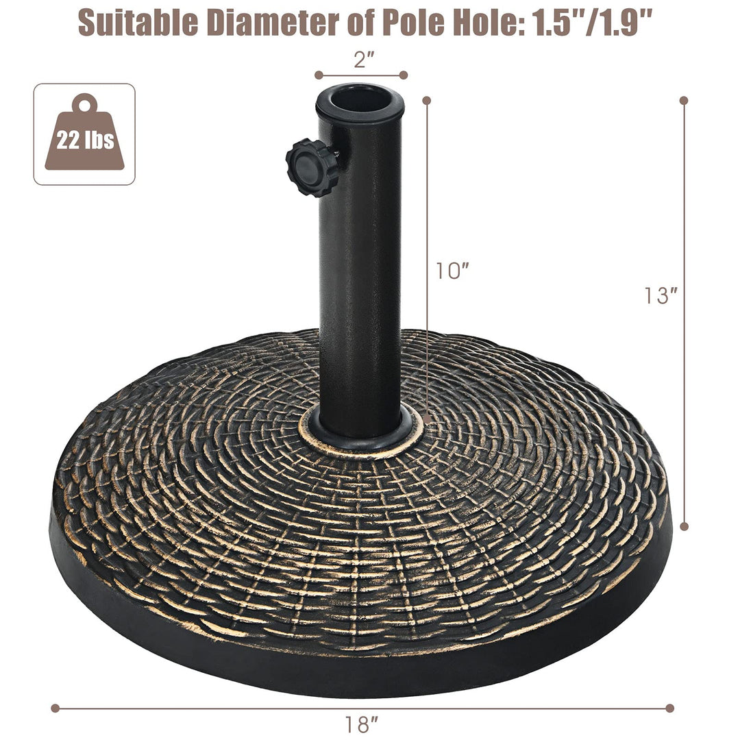 22 LBS Patio Umbrella Base, 18 Inch Round Outdoor Umbrella Stand