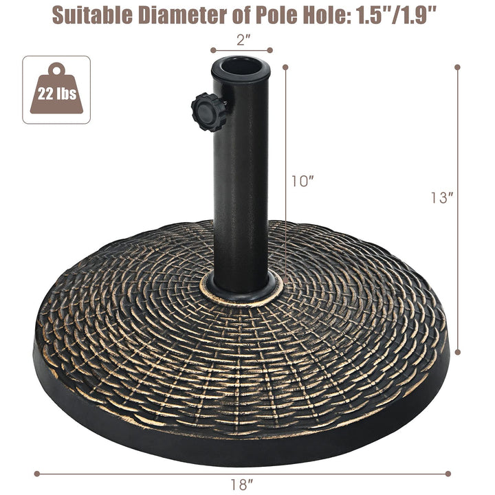 22 LBS Patio Umbrella Base, 18 Inch Round Outdoor Umbrella Stand