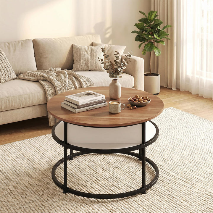 Giantex 31.5" Round Lift Top Coffee Table with Storage and Hidden Compartment