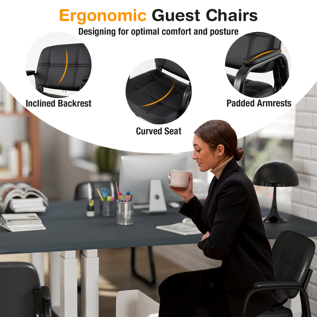 Giantex Set of 2/4/6/8/10/12 Guest Chair, Ergonomic Reception Chair