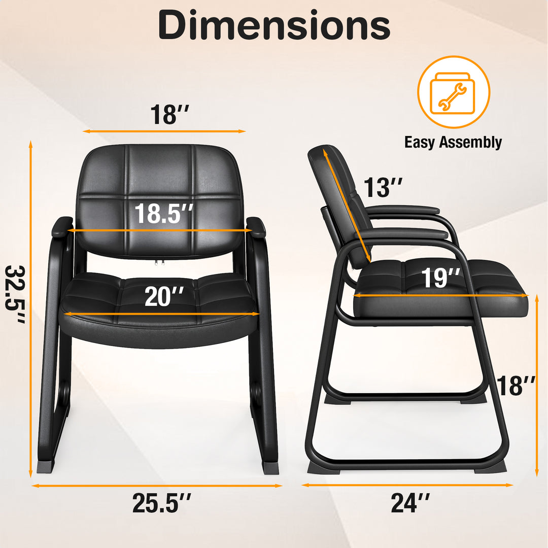 Giantex Set of 2/4/6/8/10/12 Guest Chair, Ergonomic Reception Chair