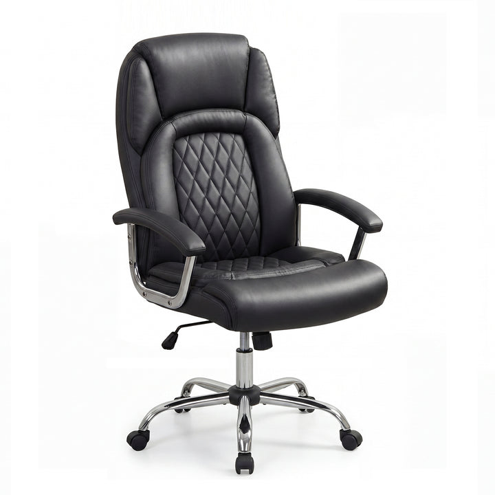 Giantex Ergonomic Leather Office Chair – Adjustable Swivel Executive Desk Chair with Armrests &amp; Rocking Backrest
