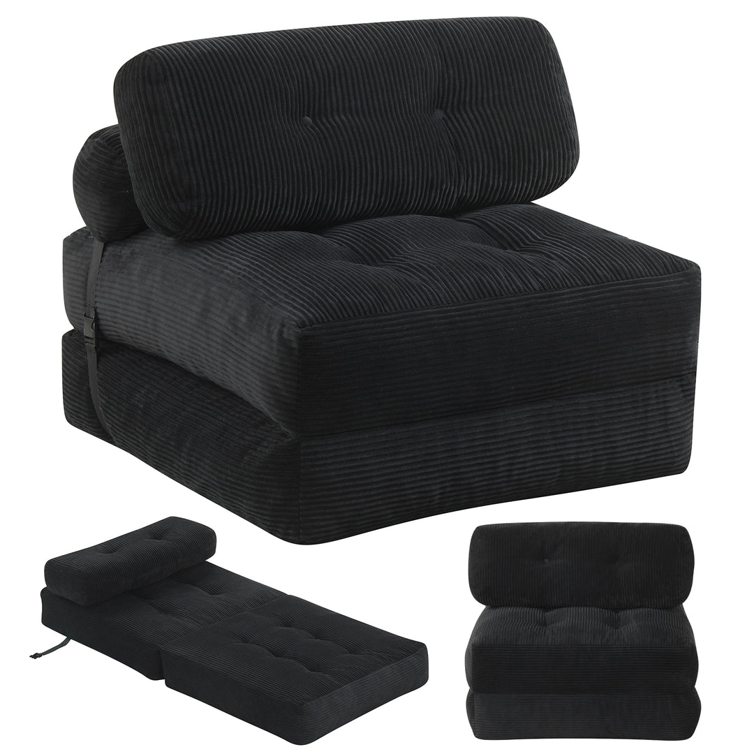 Folding Sofa Bed, Convertible Sleeper Chair with Pillow