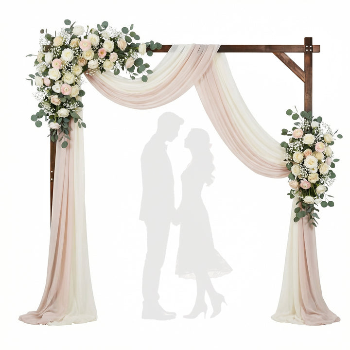 Giantex Wooden Wedding Arch for Ceremony, 7.2 FT Square Solid Wood Arbor for Wedding Backdrop Stand