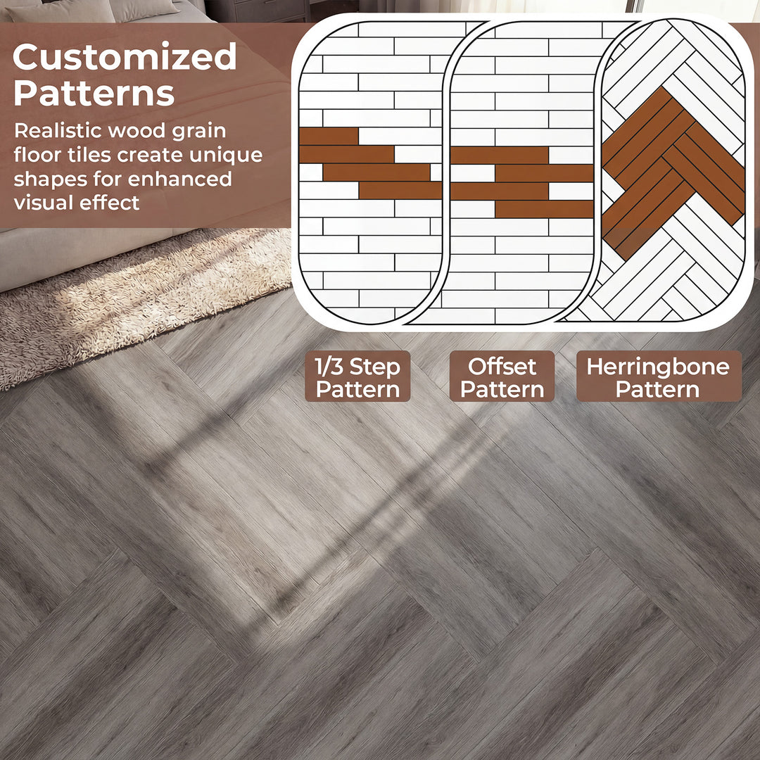 Giantex 24/48-Pack Vinyl Flooring Planks 36" x 6", 36/72 Sq.Ft